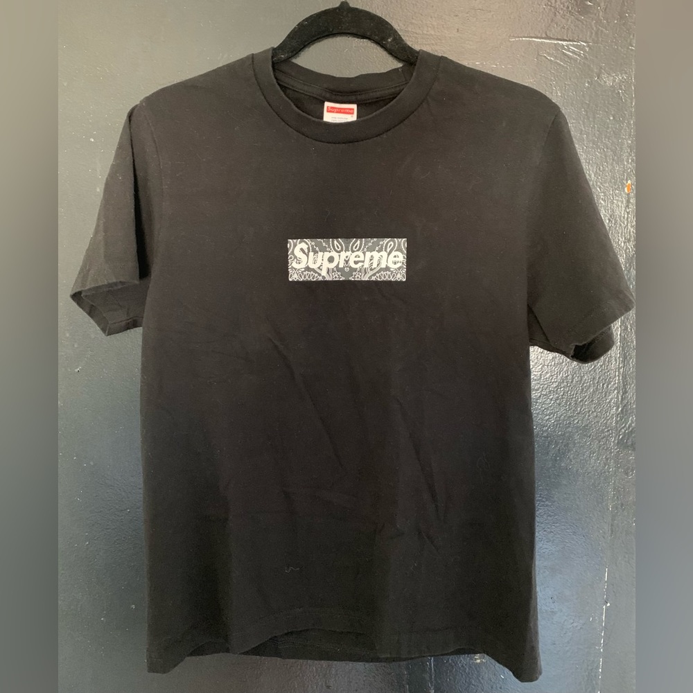 SUPREME Box Logo Bandana Tee Black FW19